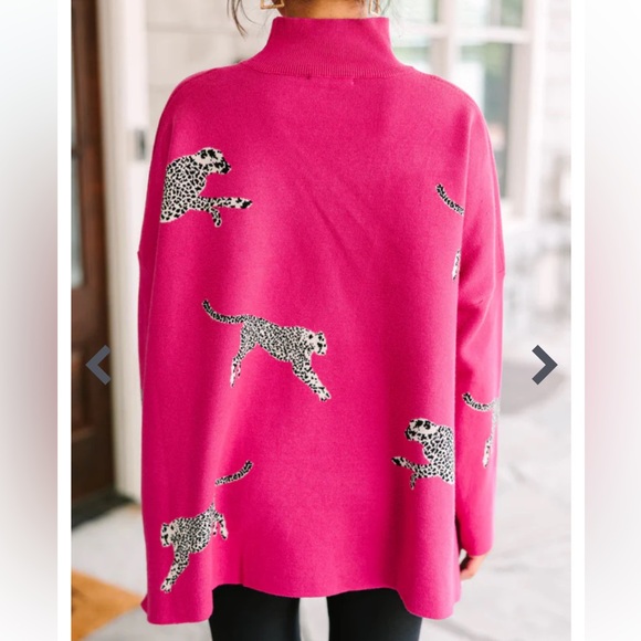 Entro Hot Pink Cheetah Sweater - NWT - Picture 3 of 8